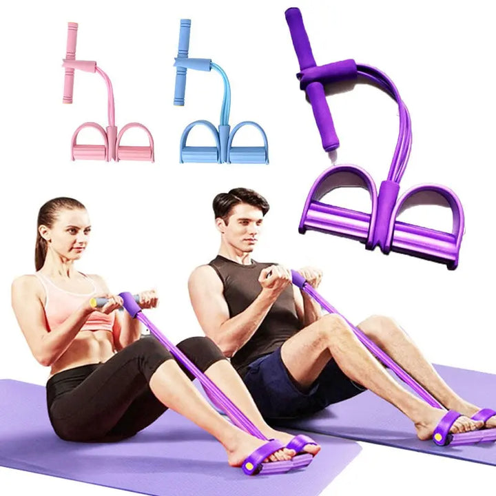 Fitness 4 Tube Resistance Bands Blue Sky