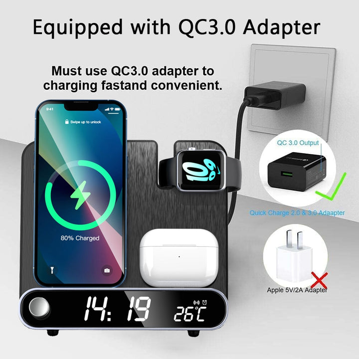 Qi 3 in 1 Wireless Charger Blue Sky