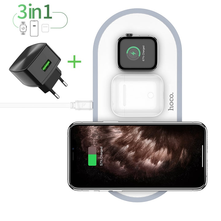 3 in1 Fast Wireless Charger Blue Sky