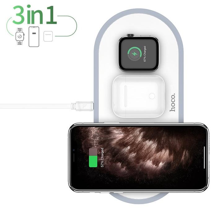 3 in1 Fast Wireless Charger Blue Sky