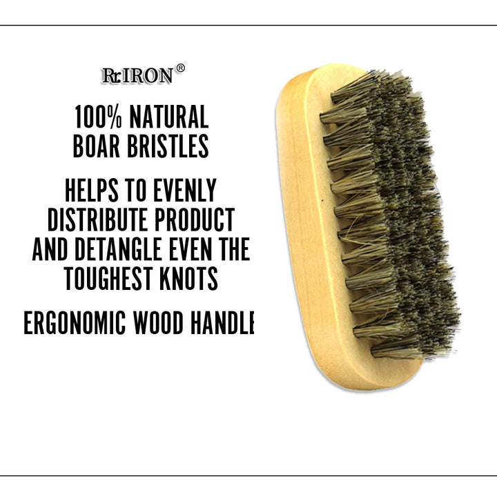 Wood Beard Brush And Comb Set  Blue Sky