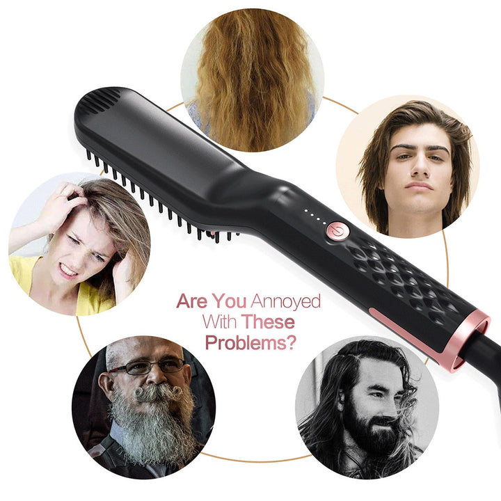 Multifunctional Hair & Beard Straightener Comb Blue Sky