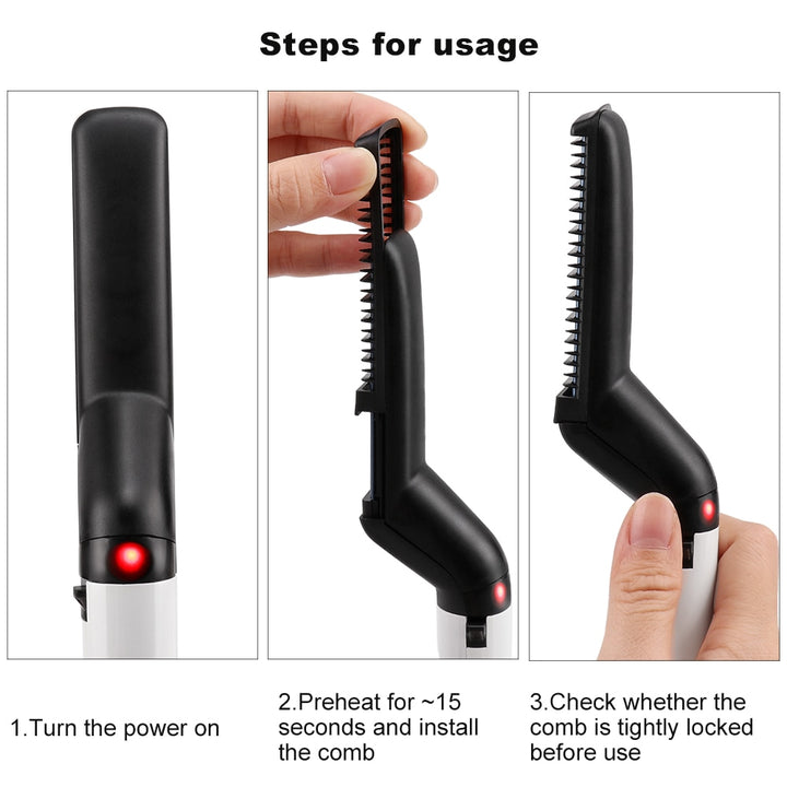 Heating Comb Hair Straightener Blue Sky