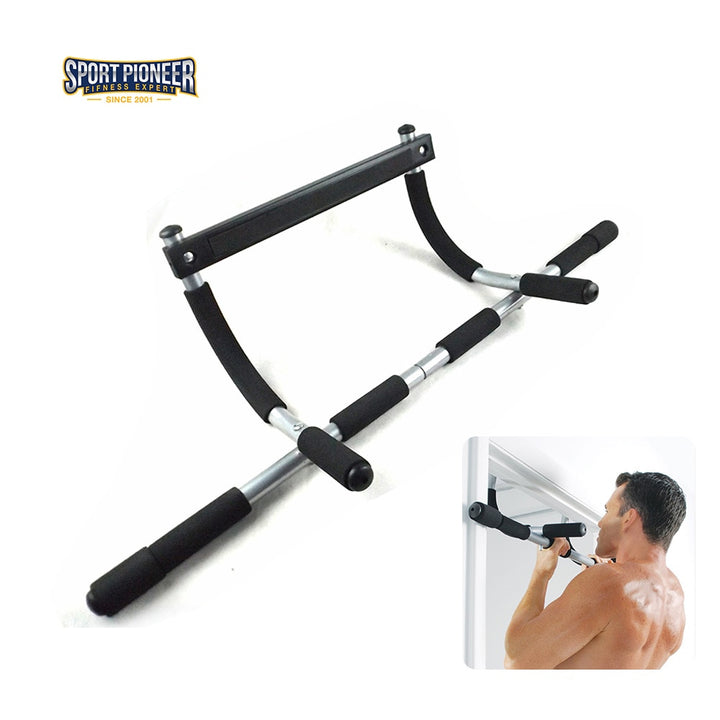 Adjustable Indoor Fitness Door Frame Pull Up Horizontal Bar Blue Sky