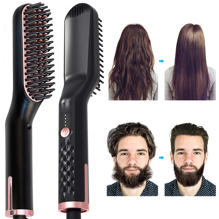 Multifunctional Hair & Beard Straightener Comb Blue Sky