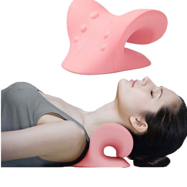 Neck Massager Pillow Cervical Spine Traction Device Blue Sky