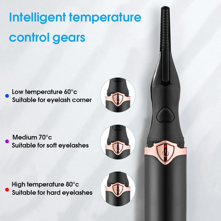 Portable 3 Temperature Mode Heated Eyelashes Curling Tool Blue Sky