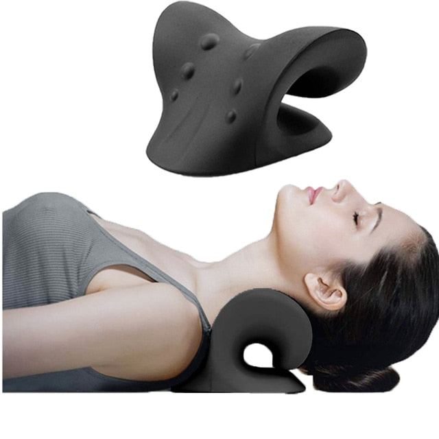 Neck Massager Pillow Cervical Spine Traction Device Blue Sky