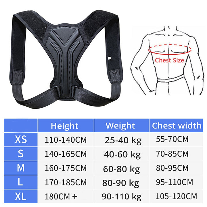 Adjustable Back Shoulder Posture Corrector Belt Blue Sky