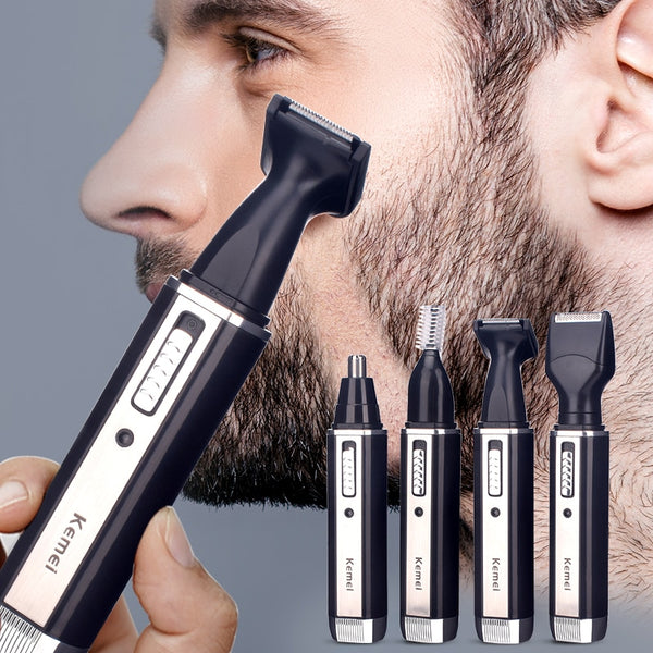 4 in 1 Rechargeable Men Electric Nose Ear Hair Trimmer Blue Sky