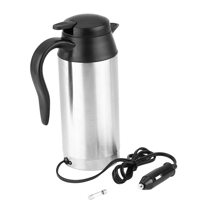 Stainless Steel Cigarette Lighter Heating Kettle Mug 750ml Blue Sky