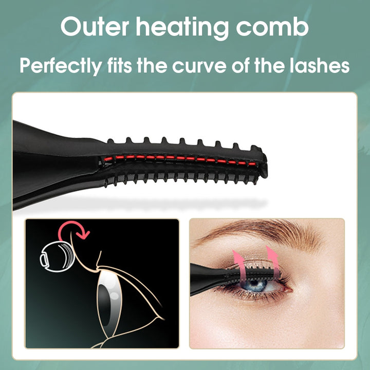 Portable 3 Temperature Mode Heated Eyelashes Curling Tool Blue Sky