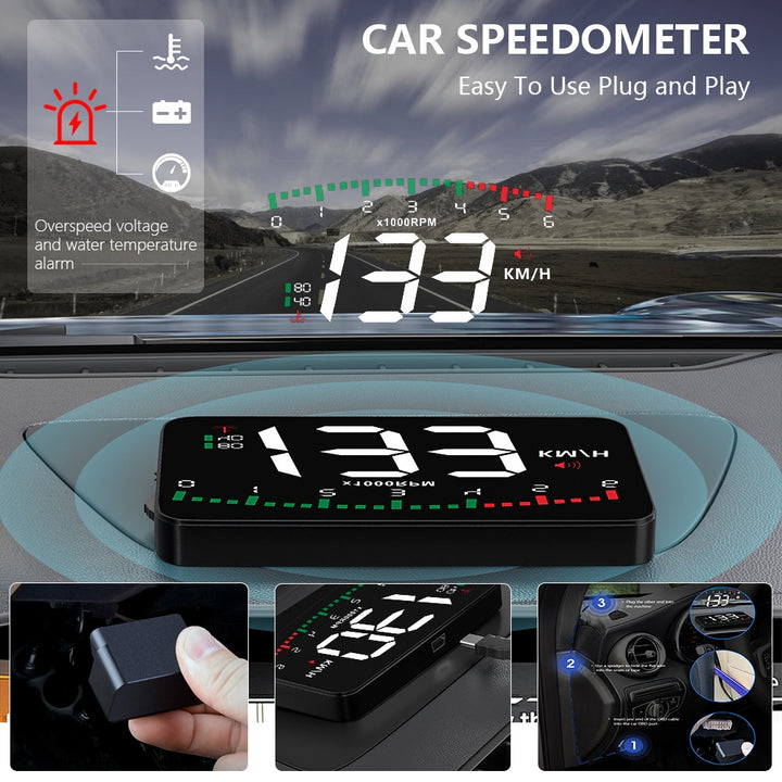 Auto Speed Display Car Projector Blue Sky