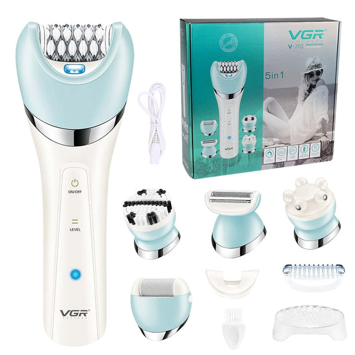 5in1 Electric Women Epilator Blue Sky