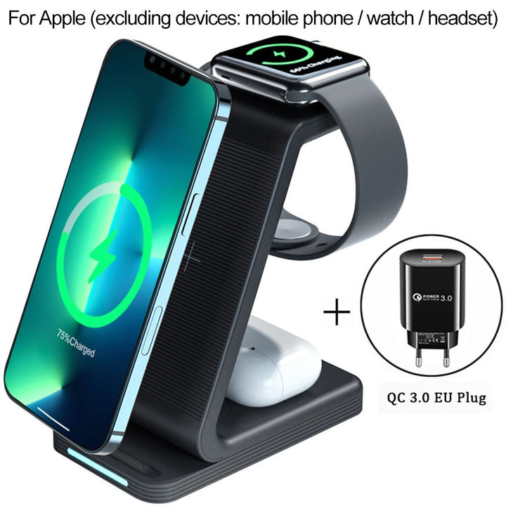 Qi 3 in 1 Wireless Charger Blue Sky