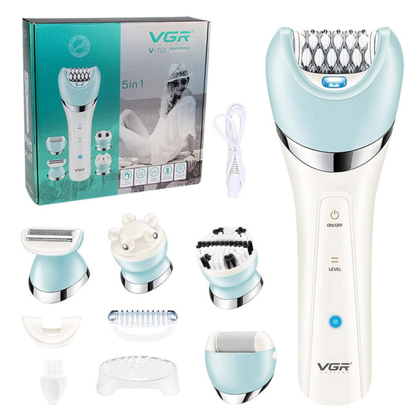 5in1 Electric Women Epilator Blue Sky