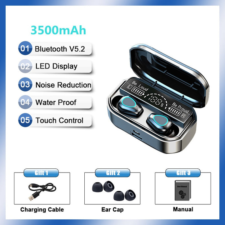 TWS Wireless Bluetooth 5.0 Earphones Blue Sky