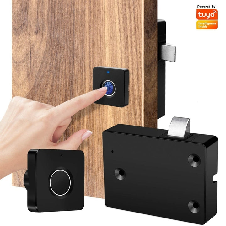 Biometric Furniture Electronic Smart Wooden Lock Blue Sky