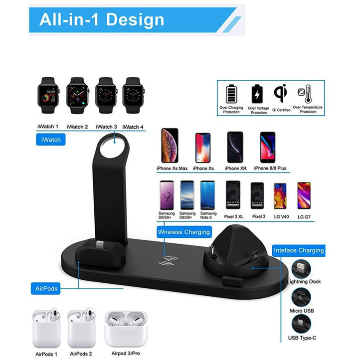 3 in 1 Wireless Charger - Phone & Watch Station Blue Sky