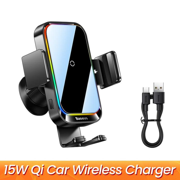 Car Phone Holder & Wireless Charger 15W Blue Sky