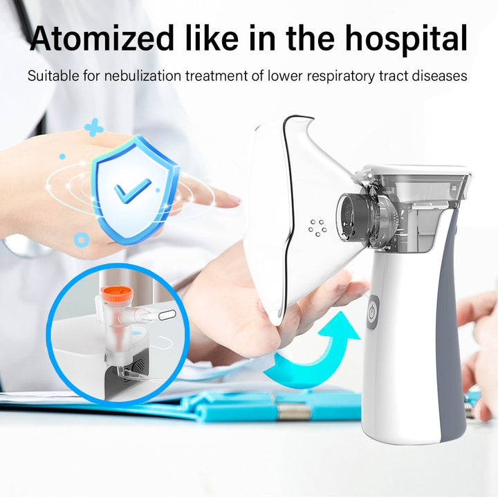 Medical Silent Mesh Nebulizer Handheld Asthma Inhaler Blue Sky