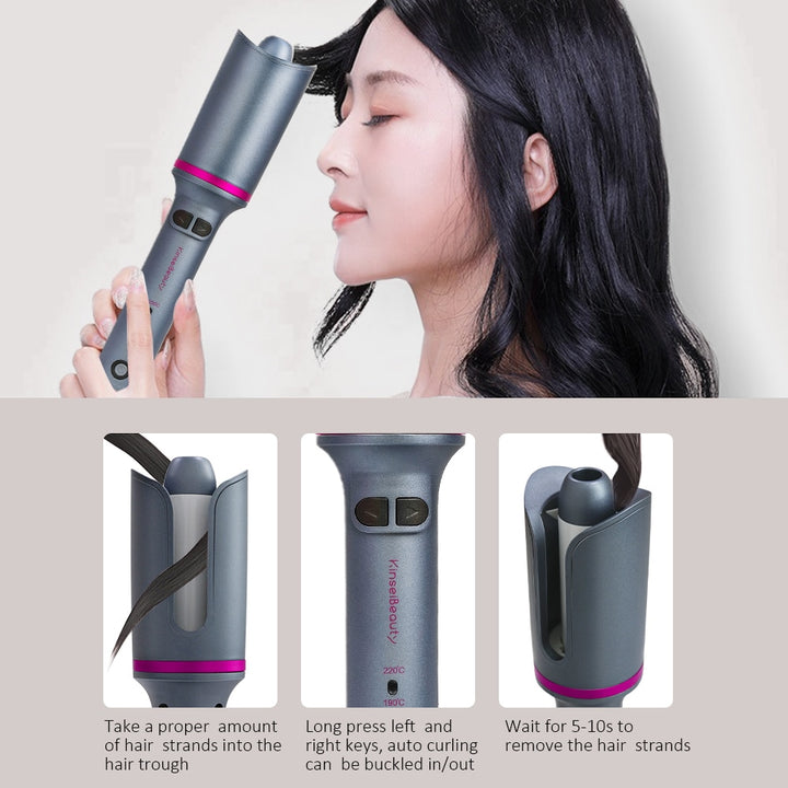 Auto Ceramic Rotating Air Curler Blue Sky