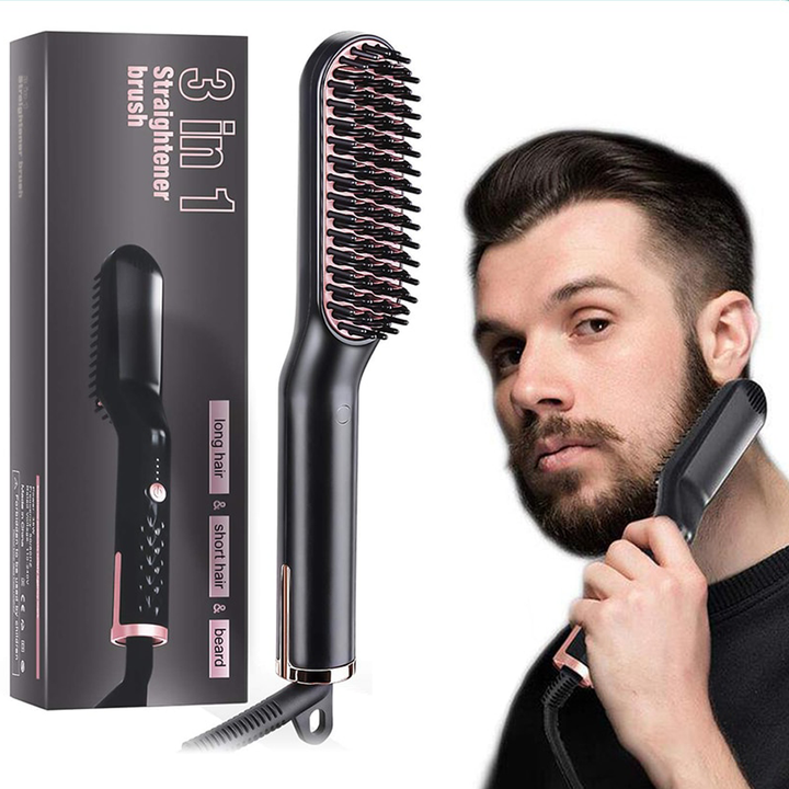 Multifunctional Hair Beard Straightener Comb Blue Sky